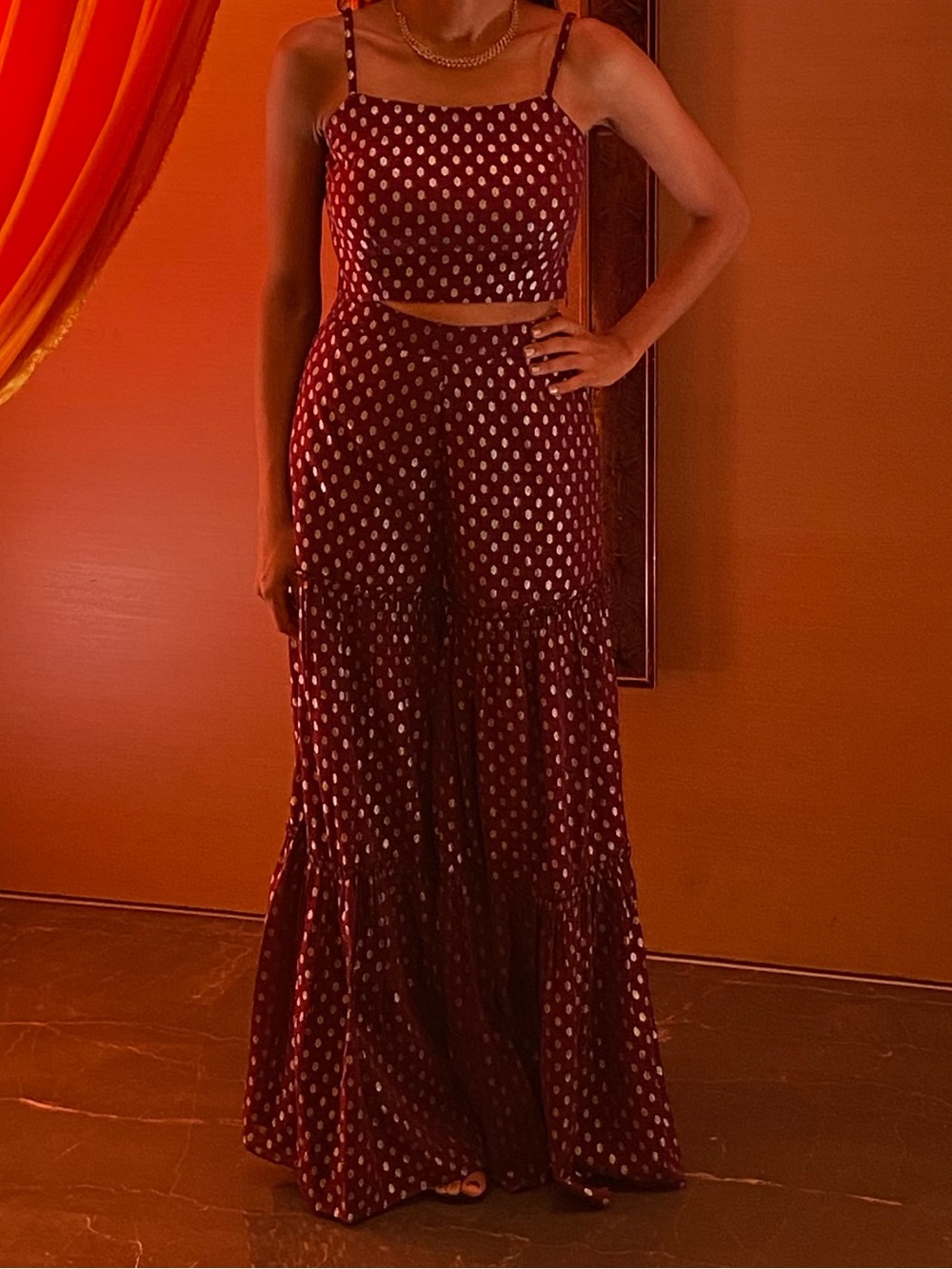 Dark purple sharara set